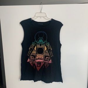 Truly Madly Deeply Black Skeleton Muscle Tee